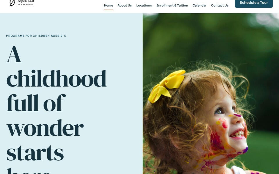 Bright Start website design Bright Start Good School Websites template shown on desktop
